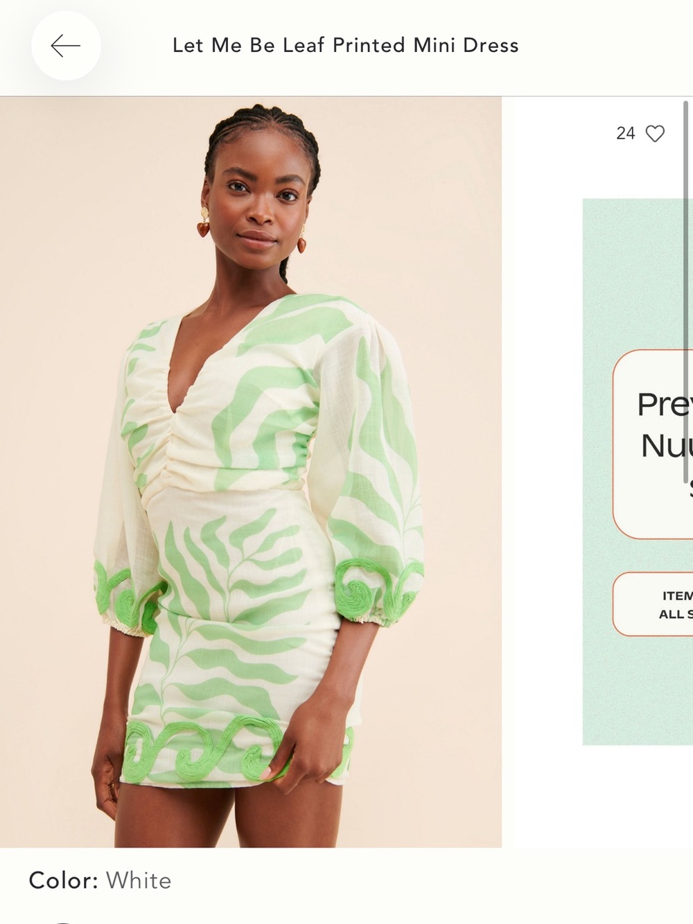Let me be printed leaf mini dress - Anthropologie